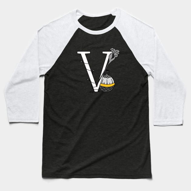 V for Villanelle Baseball T-Shirt by SleepyInPsych